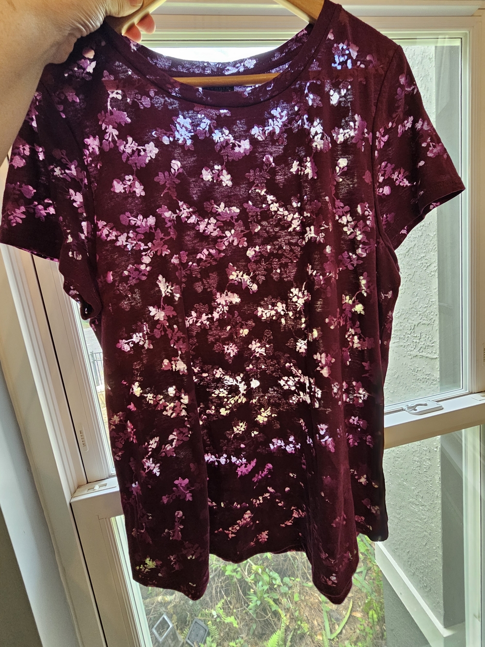 Torrid Purple Floral Burnout Tee Size 1X Plus